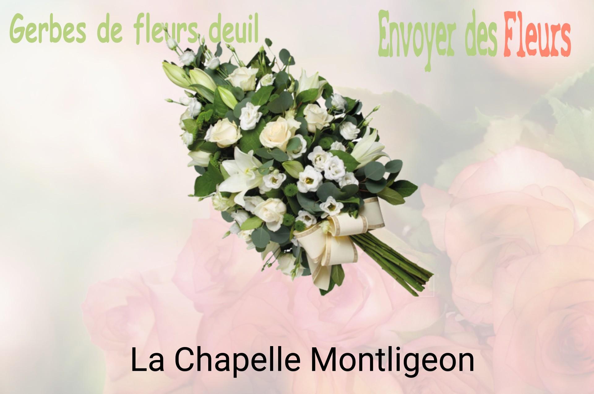 Gerbe de fleurs de deuil livrée à La Chapelle-Montligeon